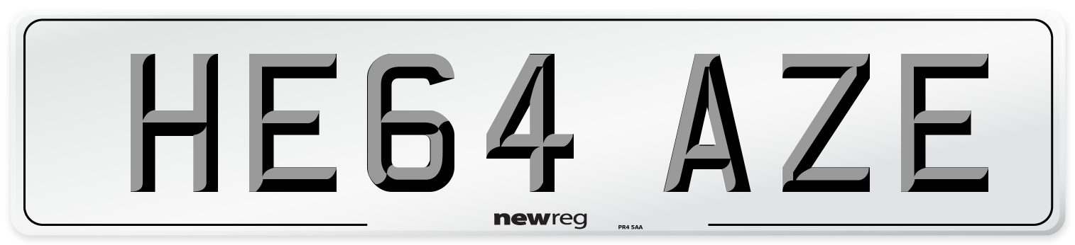 HE64 AZE Number Plate from New Reg